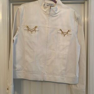 St. John women’s jacket w/ gold chain detail